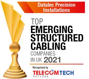 Datalec Precision Installations TOP EMERGING STRUCTURED CABLING COMPANIES IN THE UK 2021 Award