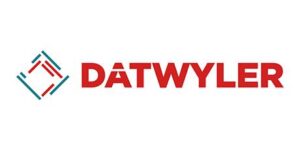 Datwyler logo featuring a geometric diamond-shaped symbol made of red and teal lines on the left, followed by the word 