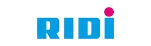 RIDI logo with bold blue uppercase letters 